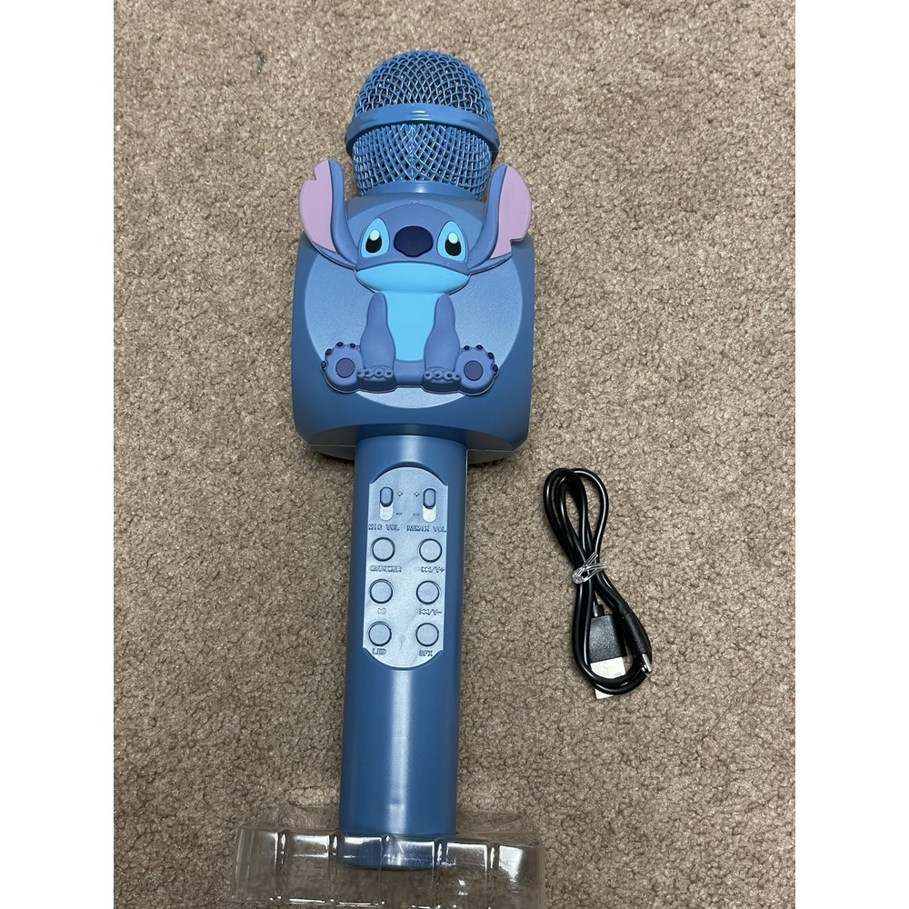 Disney Stitch Bluetooth LED Karaoke Wireless‎ Microphone New In box Color Change - Picture 7 of 8